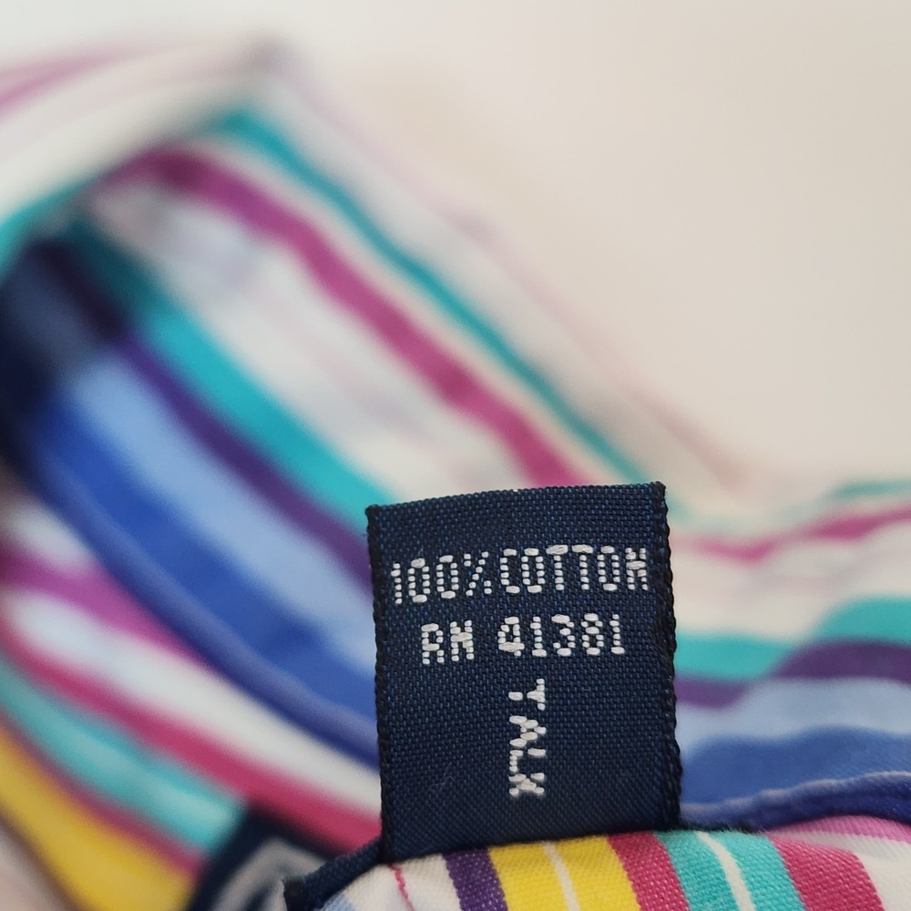 Polo Ralph Lauren Durham Shirt Men's L Stripe Multicolor Classic Fit Preppy Work - Picture 4 of 9